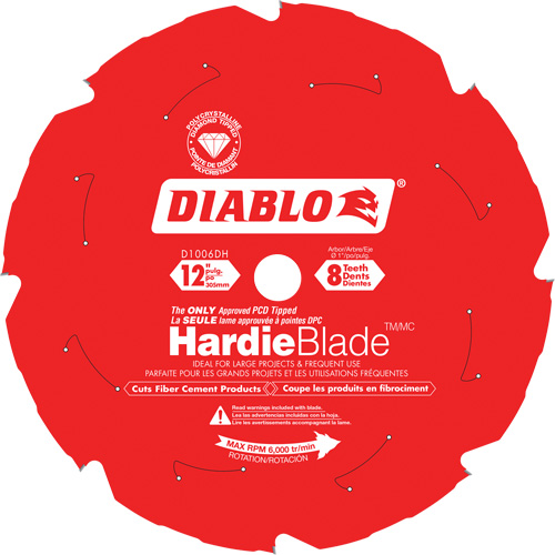 HardieBlade Cutting Saw Blade, 12", 8 Teeth, Fibre Cement Use MAS Chibougamau
