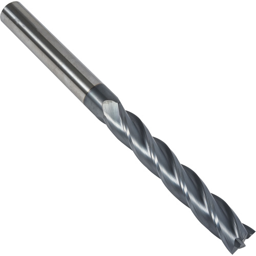 S237 30° Extra Long Square End Mill, 3/16" Dia., 3" L, 4 Flutes, 3/16" Shank, Carbide MAS Chibougamau
