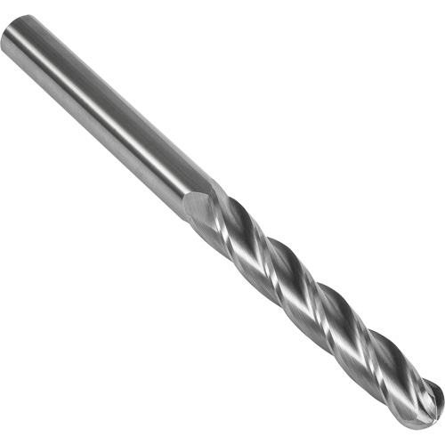 S147 30° Extra Long Ball Nose End Mill, 1/2" Dia., 6" L, 4 Flutes, 1/2" Shank, Carbide MAS Chibougamau