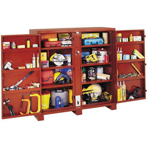 Jobsite Shelf Cabinet, Steel, 58.7 Cubic Feet, Red MAS Chibougamau