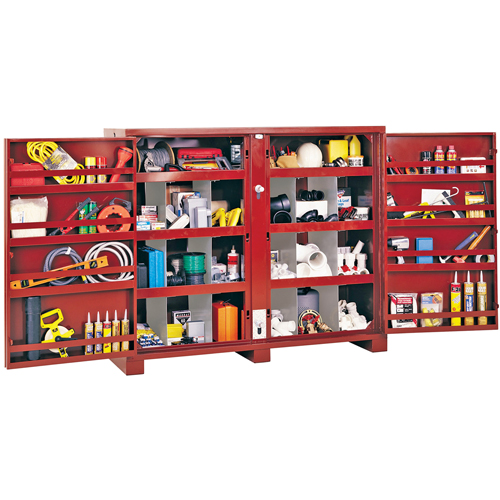 Jobsite Shelf Cabinet, Steel, 49 Cubic Feet, Red MAS Chibougamau