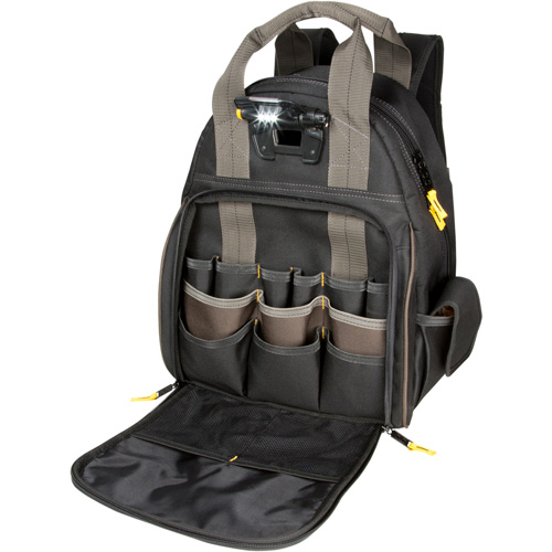 Techgear 53-Pocket Tool Backpack, 16" L x 13-1/4" W, Black, Polyester MAS Chibougamau