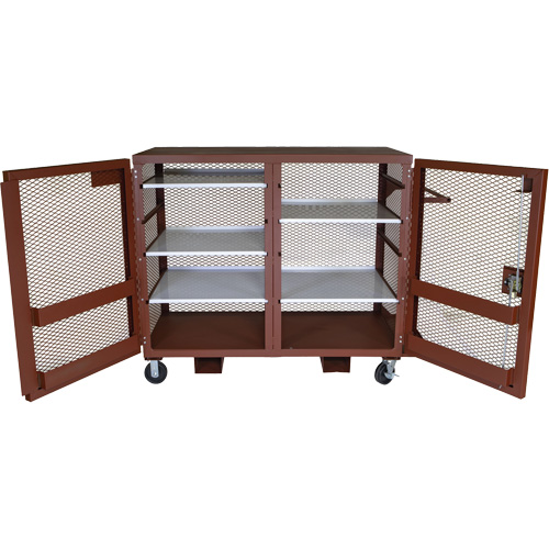 Mobile Mesh Cabinet, Steel, 49 Cubic Feet, Red MAS Chibougamau