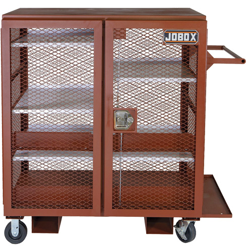 Mobile Mesh Cabinet, Steel, 37 Cubic Feet, Red MAS Chibougamau