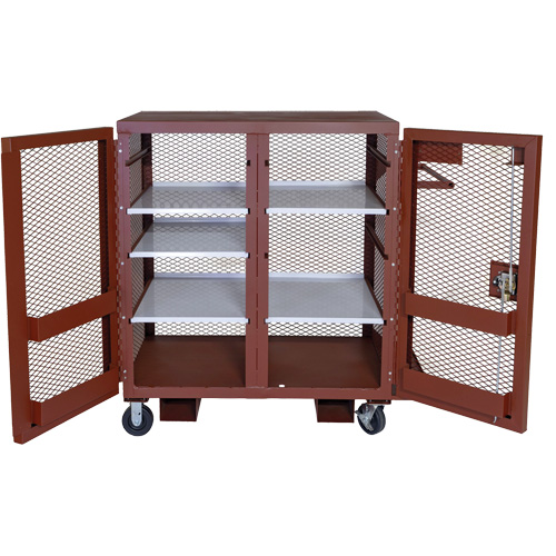 Mobile Mesh Cabinet, Steel, 37 Cubic Feet, Red MAS Chibougamau