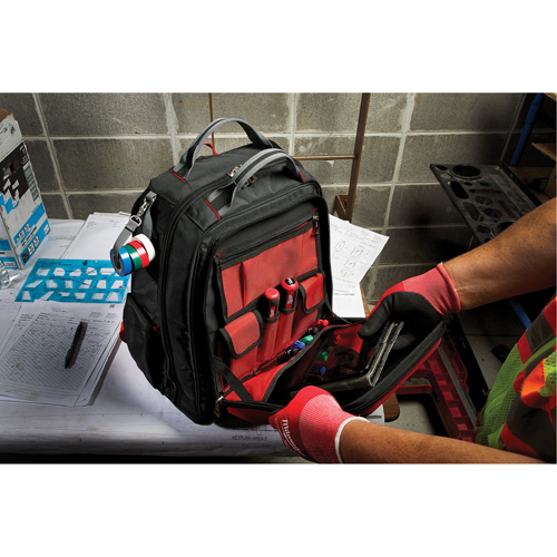 Packout Backpack, 15-3/4" L x 11-4/5" W, Black/Red, Ballistic MAS Chibougamau