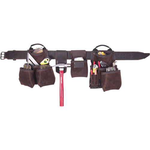 Deluxe Contractor's Tool Belt, Leather, Tan MAS Chibougamau