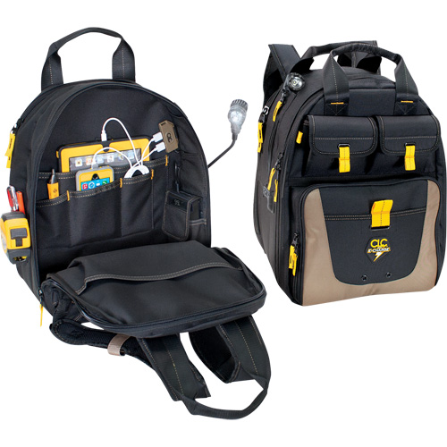 E-Charge Back Pack, 15" L x 10-1/2" W, Black, Polyester MAS Chibougamau