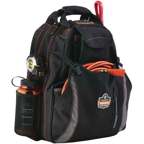 Arsenal&reg; 5843 Tool Backpack, 13-1/2" L x 8-1/2" W, Black, Polyester MAS Chibougamau