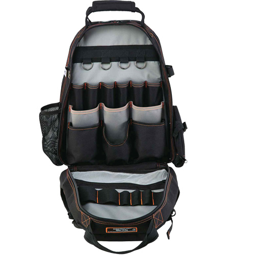 Arsenal&reg; 5843 Tool Backpack, 13-1/2" L x 8-1/2" W, Black, Polyester MAS Chibougamau