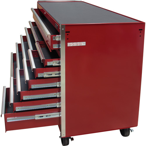 Industrial Tool Cart, 12 Drawers, 56" W x 24-1/2" D x 38-1/8" H, Red MAS Chibougamau