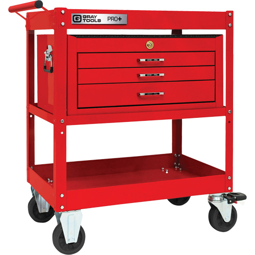 Chariot utilitaire robuste s&eacute;rie PRO+ avec coffre interm&eacute;diaire, 2 tiers, 30-1/5" x 38-1/3" x 19-1/2" MAS Chibougamau