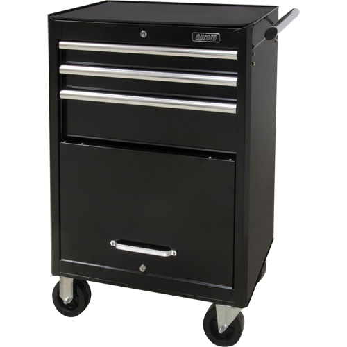 Industrial Tool Cart, 3 Drawers, 29-4/5" W x 21-1/5" D x 38-4/5" H, Black MAS Chibougamau