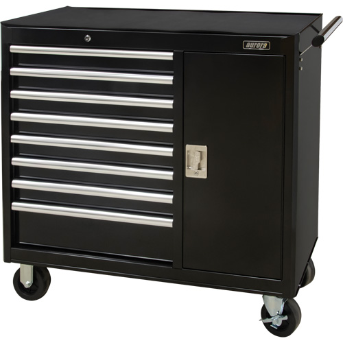 Industrial Tool Cart, 8 Drawers, 44-3/10" W x 21-1/10" D x 36-7/10" H, Black MAS Chibougamau