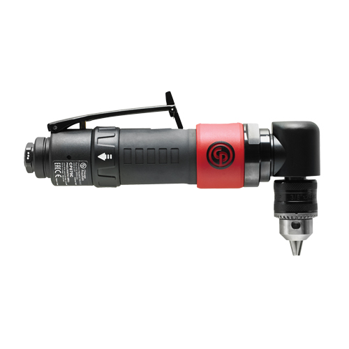Pneumatic Reversible Angle Drill, 3/8" Chuck, 1/4" NPT Air Inlet, 2000 No Load RPM MAS Chibougamau