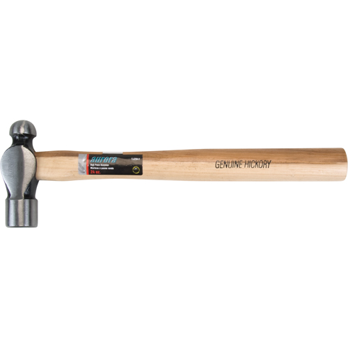 Ball Pein Hammer, 24 oz. Head Weight, Plain Face, Wood Handle MAS Chibougamau