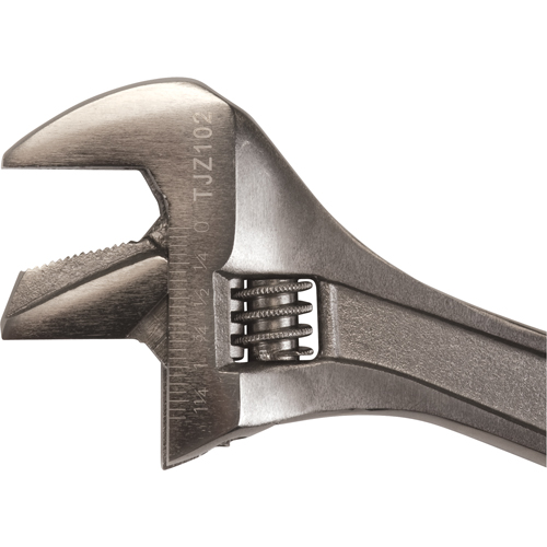 Adjustable Wrench, 10" L, 1-3/8" Max Width, Black MAS Chibougamau