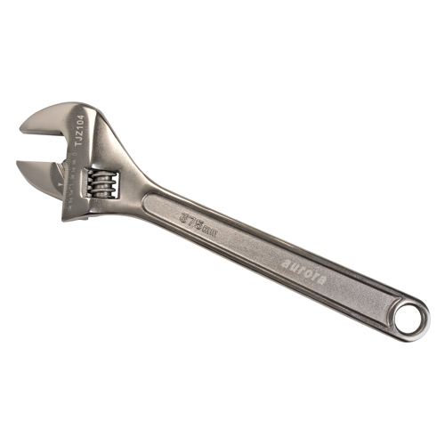 Adjustable Wrench, 15" L, 1-3/4" Max Width, Black MAS Chibougamau
