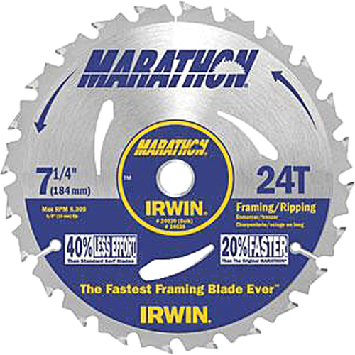 Lames de scie pour entrepreneur - Lames de scie Marathon, 7-1/4", 24 dents MAS Chibougamau