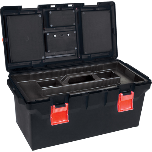Coffres &agrave; outils en plastique, 22" la x 11" p x 10-1/2" h, Noir MAS Chibougamau