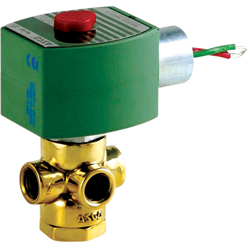 3-Way Direct Acting Universal Solenoid Valves, 1/4" Pipe, 100 psi MAS Chibougamau