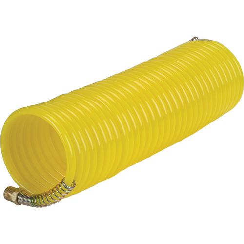 Tuyaux pneumatiques en nylon spiral&eacute; a/raccords, Air, 1/4" DI x 25' lo, Nylon, 200 psi &agrave; 23°C MAS Chibougamau