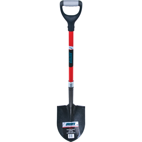 Heavy-Duty Round Point Shovel, Carbon Steel Blade, Fibreglass, D-Grip Handle MAS Chibougamau
