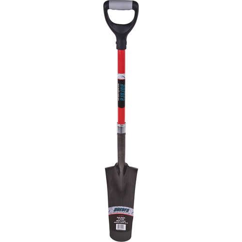 Pelles &agrave; drain robustes &agrave; dos creux, Acier au carbone, Lame 14" x 5-1/2", 29" lo, Manche Prise en D MAS Chibougamau