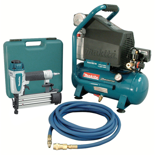 Air Compressor and Brad Nailer Kit, Electric, 2.6 Gal. (3.1 US Gal), 130 PSI, 120/1 V MAS Chibougamau