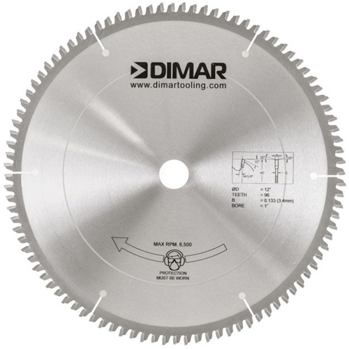 Melamine Saw Blade, 12", 96 Teeth, Wood Use MAS Chibougamau