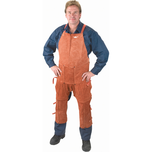 Leather Apron & Chaps, Split-Leg Bib, 42" L, Lava Brown MAS Chibougamau