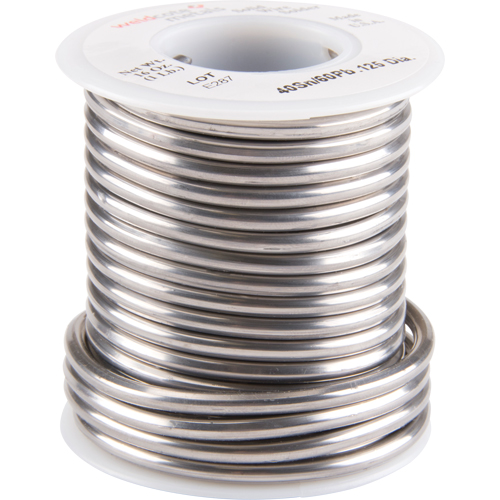 Common Solder, Lead-Based, 40% Tin 60% Lead, Solid Core, 0.125" Dia. MAS Chibougamau