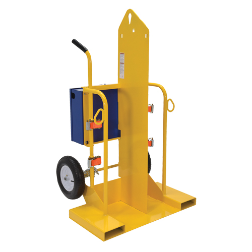 Welding Cylinder Torch Cart, Pneumatic Wheels, 24" W x 19-1/2" L Base, 500 lbs. MAS Chibougamau