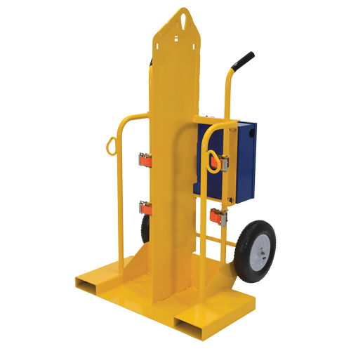 Welding Cylinder Torch Cart, Pneumatic Wheels, 24" W x 19-1/2" L Base, 500 lbs. MAS Chibougamau