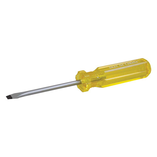 Slotted Screwdriver, 1/4", 8-1/4" L, Plastic Handle MAS Chibougamau