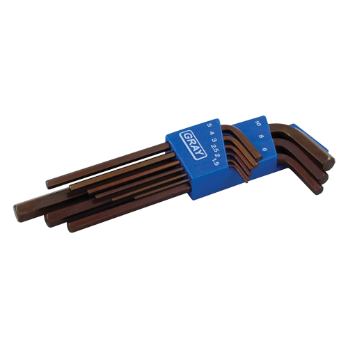 Extra Long Arm Hex Key Set, 9 Pcs., Metric MAS Chibougamau