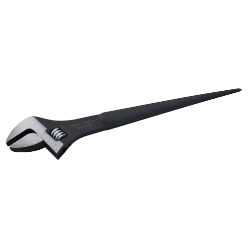 Structural Adjustable Wrench, 15" L, 1-3/4" Max Width, Black Oxide MAS Chibougamau