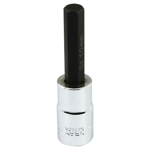 Bit Socket, Hex, 10 mm x 81 mm L, 1/2" Square Drive Drive MAS Chibougamau