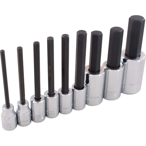 Hex Head Socket Set, Hex, 1/2"/3/8" Drive, 9 Pcs MAS Chibougamau