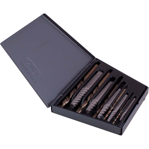 Combination Screw Extractor & Drill Set, High Speed Cobalt, 10 Pieces MAS Chibougamau