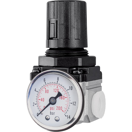 R&eacute;gulateur de d&eacute;bit d'air (manom&egrave;tre compris), 1/4" NPT, PSI max. de 220 PSI, Modulaire MAS Chibougamau