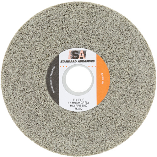 Standard Abrasives General Purpose Plus Wheel, 6" Dia., Medium Grit, Aluminum Oxide MAS Chibougamau