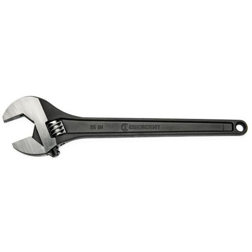 Adjustable Wrench, 15" L, 1-2/3" Max Width, Black MAS Chibougamau