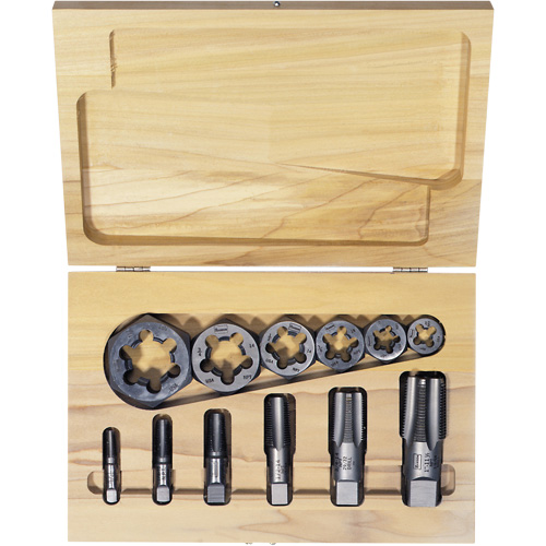 Hexagon Re-threading Tap & Die Set, 12 Pieces MAS Chibougamau