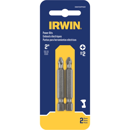 Power Bits, Phillips, #2 Tip, 1/4" Drive Size, 2" Length MAS Chibougamau