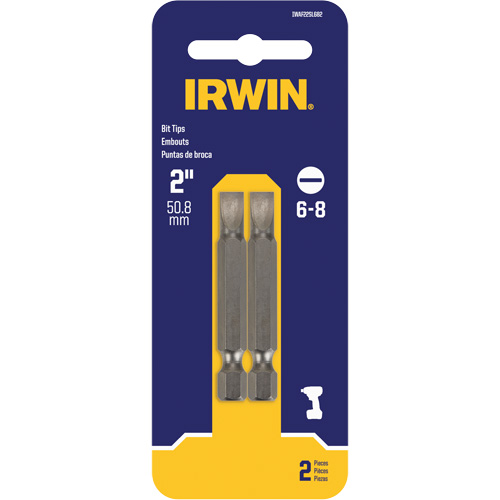 Power Bits, Slot, 6 - 8 Tip, 1/4" Drive Size, 2" Length MAS Chibougamau