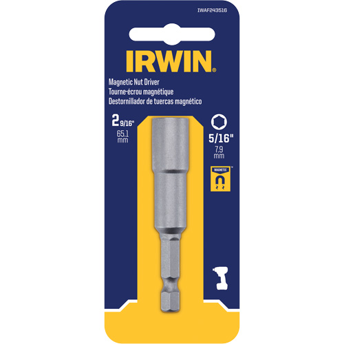 Nutsetter, 5/16" Tip, 1/4" Drive, 2-9/16" L, Magnetic MAS Chibougamau