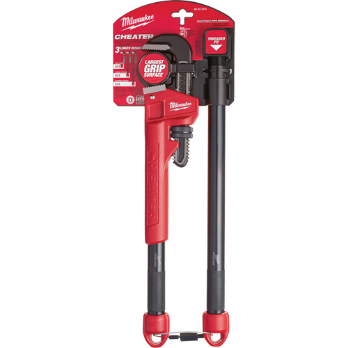 Cl&eacute; &agrave; tuyau adaptable Cheater, Cap des m&acirc;choires 2-1/2", Longueur 18"/24"/10", Fini Rev&ecirc;tement en poudre, Prise Ergonomique MAS Chibougamau