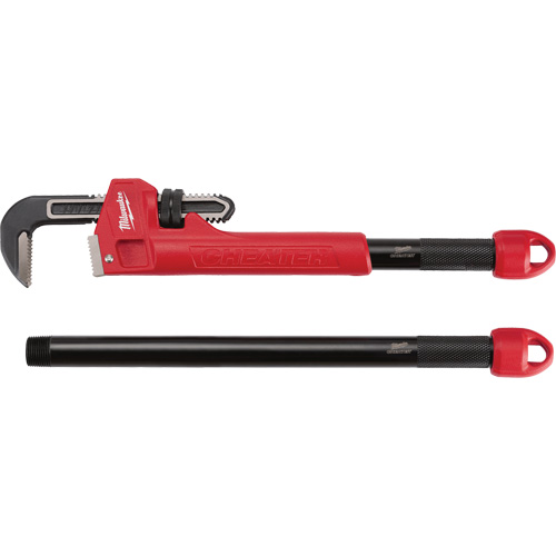 Cl&eacute; &agrave; tuyau adaptable Cheater, Cap des m&acirc;choires 2-1/2", Longueur 18"/24"/10", Fini Rev&ecirc;tement en poudre, Prise Ergonomique MAS Chibougamau