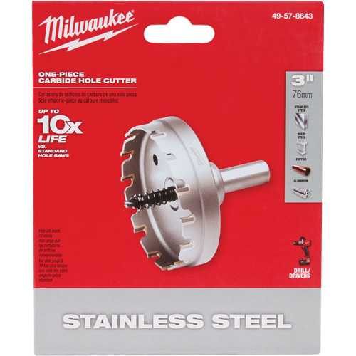 Scies-cloches au carbure monobloc, 3", Profondeur de la coupe de 3/16" MAS Chibougamau